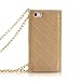 Life Sweetly Gold Premium Luxury Purse Handbag Case Wallet Leather with Metal Chain Strap for Apple iPhone 6 Plus 5.5 Inch