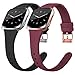 Tobfit Silicone Slim Bands Compatible for Fitbit Versa 2/Versa/Lite/SE, Narrow & Thin Sport Wristbands with Metal Buckle for Women/Men, Black/Wine Red, Small