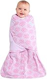 Halo SleepSack Swaddle Microfleece - Pink Floral Burst with Bird - Newborn