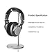 TechVibe Headphone Stand, Desktop Aluminum Headphone Holder for Bose, Beats, Sony, Sennheiser, Philips, Skull Candy, Plantronics, JVC, Gaming, DJ, Universal Headphone Compatibility - Silver