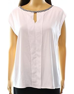 Women's Petite Embroidered Blouse White PXS