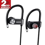 Bluetooth Headphones, ACEPOW Wireless Sports Earphones IPX7 Sweat proof V4.1 APT-X Stereo Noise Isolating Earbuds with Mic for Gym Running Workout 8 Hour Battery Headsets,Premium Bass Sound (black)