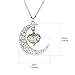 OnairMall Luminous Series Moon Love Heart Pendant Necklace for Girls Fluorescent Necklace, Glow in The Dark (Blue)