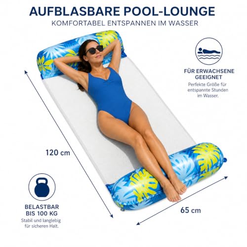 CNMTCCO Air Mattress Pool Water Hammock, 4 in 1 Inflatable Water Hammock for Adults, Foldable Water Hammock Air Mattress Water for Swimming Pool, Beach and Sea