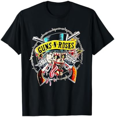 Amazon.com: Guns N' Roses Official Skull Guns Bandanna T-Shirt