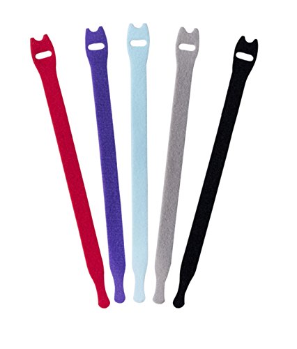 Starument Hook and Loop Cable Ties, Premium Industrial Grade and Reusable Fastening Cord Straps for Home, Office and Outdoors, 50 Piece (multi color)