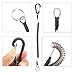 BB Hapeayou Fishing Lanyard (10Pcs) Heavy Duty Retractable Coiled Tether with Carabiner and Split Ring for Pliers, Boating, Tools(Black)