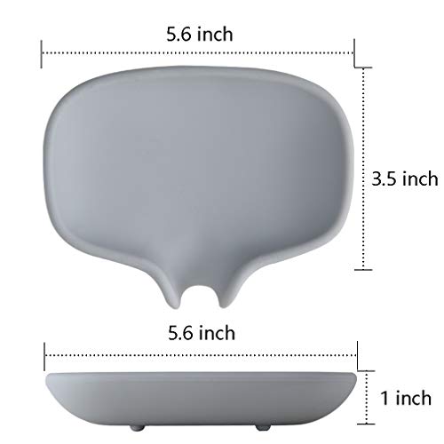 image for SUBEKYU Soap Dish with Draining Tray, Silicone Soap Holder Saver for S