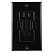 NewerTech Power2U USB Outlet, 15Amp Tamper Resistant Duplex Wall Outlet and 2.4Amp USB Charging Receptacle, Black Color