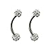 ZS 16 Gauge Eyebrow Rings Curved Barbell 4mm Tiny Crystal Ball Belly Button Rings Nipple Rings Tongue Piercings