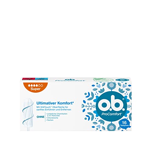 o.b. ProComfort Super, tamponi per giorni forti con tecnologia Dynamic Fit e superficie SilkTouch, per il massimo comfort e protezione affidabile 6 x 16 pezzi
