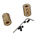 2pcs 7 x 7mm Motor Shaft Rigid Brass Sleeve Coupling Connector + Tighten Screws