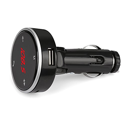 LONGZUVS Bluetooth FM Transmitter Modulator - Wireless LCD MP3 Player Stereo System Car Kit Suitable for Android/iPhone/Other Smart Phone (Black)