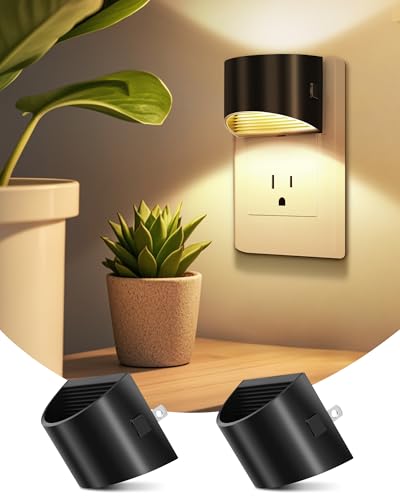2 Paquete Luz Nocturna Enchufable con Sensor de Luz de Atardecer a Amanecer, 3000K Lampara LED Nocturna Noche con 3 Niveles de Brillo, Luces Nocturna para Niños, Dormitorio, Baño, Pasillo, Escaleras