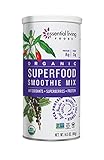Essential Living Foods Organic Superfood Smoothie Mix, With Mesquite, Lucuma, Pea and Hemp Protein, Acai and Goji Berry Powder, Vegan, Non-GMO, Gluten Free, Kosher, 14.5 Ounce Tin
