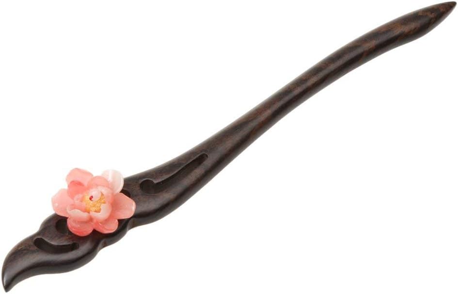 Nicedeal Vintage Wooden Chinese Jade Flower Hair Chignon Hair Accessories Hair Bun Women SpikeFor Hair Beauty and Hair deco