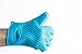 NiceBake Silicone Gloves Heat Resistant BBQ Oven Mitts Anti Slip Grip Best for Microwave Grilling and Baking 5 Fingers 1 Pair Blue