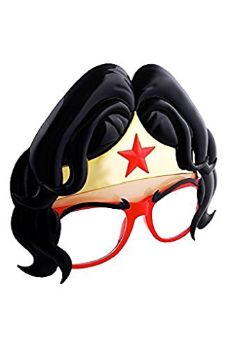 Sunstaches Officially Licensed Wonder Woman with Hair Sunglasses