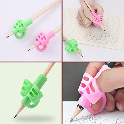 Pencil Grips - Children Pen Writing Aid Grip Set Posture Correction Tool for Kids Preschoolers Children,Hollow Ventilation (Pencil Grips 9P)