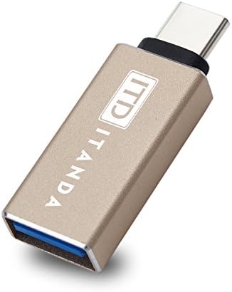 USB Type C Adapter,ITANDA Aluminum USB 3.1 Type C to USB 3.0 Adapter Converter w/ OTG for New Macbook 12inch, Chromebook Pixel, Nokia N1 Tablet, Nexus5X/6P and More - Gold