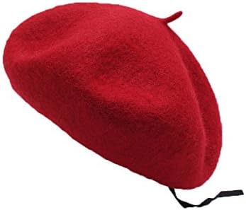 KGM Accessories New Luxury Ladies 100% thick wool Felt Beret Barett (Red)