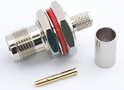 W5SWL Brand Premium Series TNC Female Bulkhead Crimp Coax Connector fits RG-8X Mini-8 and LMR240 Type Cable