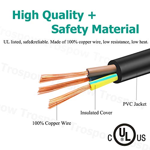 8.2ft 3-Prong AC Power Cord Replacement For Vizio TVs - Universal TV Power Cable