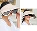 Flyou Sun Hats Unisex Summer Hat Outdoor UV Protection Wide Large Brim Cap Beach Visor Empty Top Caps Foldable (Beige)