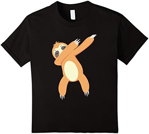 unisex-child Dabbing Sloth T-Shirt 4 Black