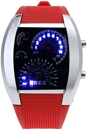 men's black rubber speedometer digital wrist led watches