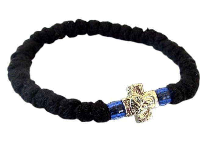 IconsGr Handmade Christian Orthodox Greek Chotki, Komboskoini,prayer Rope Black Flexible