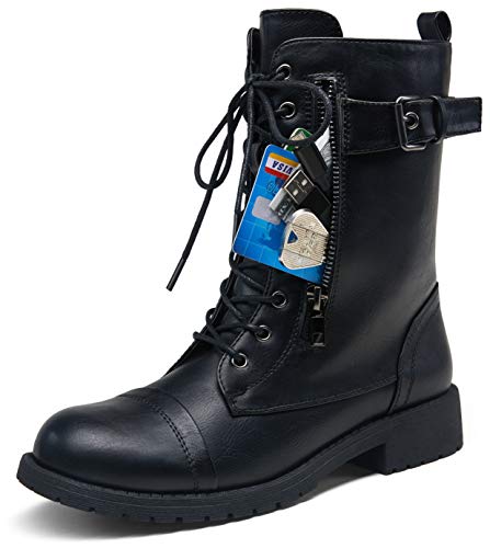 VEPOSE-Womens-28-Mid-Calf-Boots-Military-Combat-Boot-with-Card-Knife-Wallet-Pocket