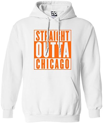 Shirt Boss Unisex Straight Outta Chicago HOODIE XL White / Orange