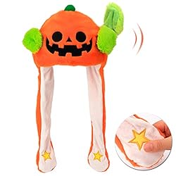 Hopearl Halloween Pumpkin Hat with Ears Moving