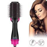 Hot Air Hair Brush, ElekBest Professional 3 IN 1 Negative Ions Hair Dryer Brush With Straightening Curling Fast Drying, Multi-functional Blower Brush Comb For Hair Styling Home and Salon
