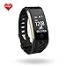 Fitness Tracker Heart Rate Monitor Activity Health Tracker Waterproof Smart Wristband Band with Pedometer Sleep Monitor Step Calorie Counter Bluetooth Bracelet for iPhone Android (Gold/Black)