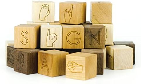 Vogani ASL Alphabet Blocks Toy - American Sign Language Blocks - ASL Blocks - Stacking Toys - Building Blocks - Early Learning Blocks