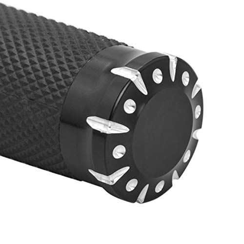 Lalaparts Pair 1" Black CNC Hand Grips Handlebar Compatible for Harley Touring Sportster Dyna Softail VRSC XL XR