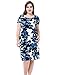 Chicwe Women's Plus Size Floral Printed Casual Dress - Round Neck Short Sleeves Knee Length