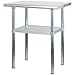 ROCKPOINT Stainless Steel Table for Prep & Work 24x30 Inches, NSF Metal Commercial Kitchen Heavy Duty Table with Adjustable Under Shelf and Table Foot for Restaurant, Home and Hotel
