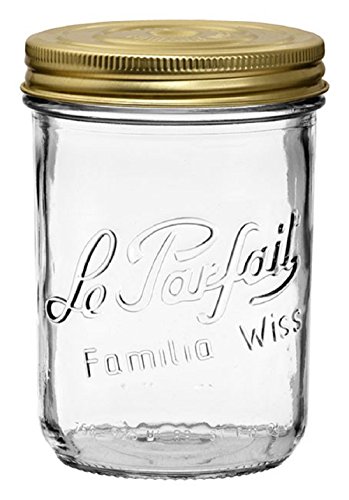Click Here to See More Images Le Parfait Familia Wiss Terrine Wide Mouth Canning Jar with Metal Lid, 750 gram