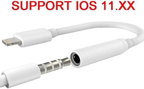 Lightning to 3.5 mm Headphone Jack Adapter J-HAO Lightning Connector to 3.5mm AUX Female Audio Jack Earphone Extender Jack Stereo for iPhone 8 / 8 Plus, support ios11 and later