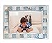 GIFTME 5 Silver Plate Picture Frame 4x6 Mother of Pearl 4 by 6 Photo Frame Mosaic Glass Tabletop Frame (Grey+ White,1pc)