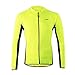 ARSUXEO Outdoor Sports Men's Slim Fit Cycling Jersey Long Sleeves Bike Bicycle MTB Shirts 6022 Green Size X-Large