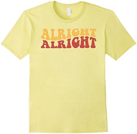 Mens Alright Alright Shirt Funny Vintage 70s Tee Large Lemon