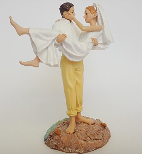 Amazon 甘い ビーチ カップル 花嫁と新郎ウェディング ケーキ トッパー結婚祝い好意用ビーチ ウェディング パーティー ケーキ デコレーション 白い デコレーションツール オンライン通販