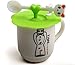 Z Zicome Set of 5 Silicone Cup Lids Mug Covers with Heart Shape Spoon Stirrer Holder for Cup Size within 4.1 inch/10.5cm