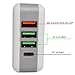 ESEMI Quick Charge 3.0 25W 4 Ports USB Wall Charger with Smart IC Technology for Samsung Galaxy S8/S8 Plus/ S7/S6/Edge, iPhone 7/7plus/6S/6S plus, iPad, HUAWEI, Sony, HTC, LG and More