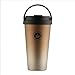 SEPT MIRACLE Coffee Travel Mug with Handle Coffee Mug, Pilsner Beer Glass, Iced Tea or Water Cup, Leakproof Double Walled Vacuum Insulated Stainless Steel with BPA Free[500ml] (gold mug)