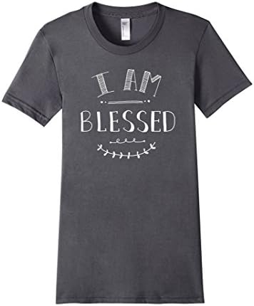 Women's I am Blessed Thankful for Life Wonderful Classic Graphic Tee Small Asphalt